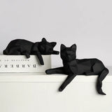 1 Set of Cat Sculptures, Geometric Faceted Animal Sculptures, Resin Crafts, Living Room Home Design Creative Ornaments, Lazy Cat Statue Ornaments