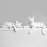 1 Set of Cat Sculptures, Geometric Faceted Animal Sculptures, Resin Crafts, Living Room Home Design Creative Ornaments, Lazy Cat Statue Ornaments